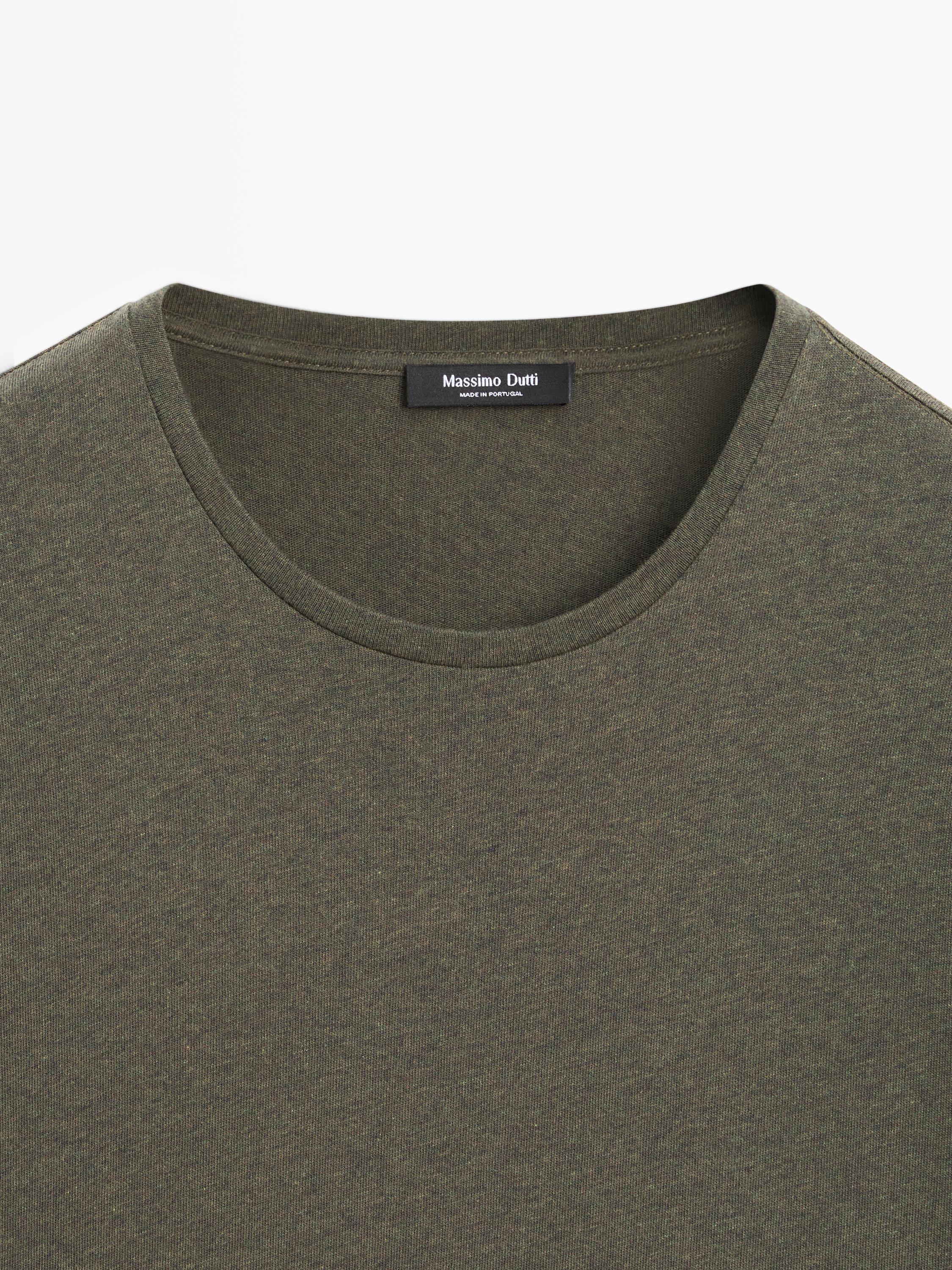 Lightweight short sleeve cotton melange T-shirt